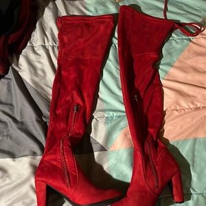 knee high heel boots, super cute! ready to go out in!